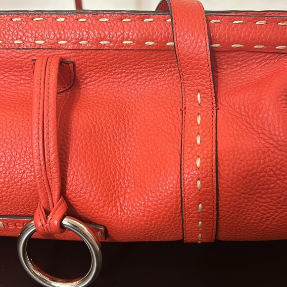 BCBGMaxAzria Contrast Stitching Leather Shoulder Bag - Picture 2 of 16